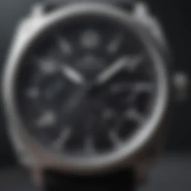 Close-up of an aluminum watch case highlighting its durability and texture.