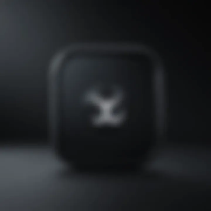 Abstract black minimalist app icon design