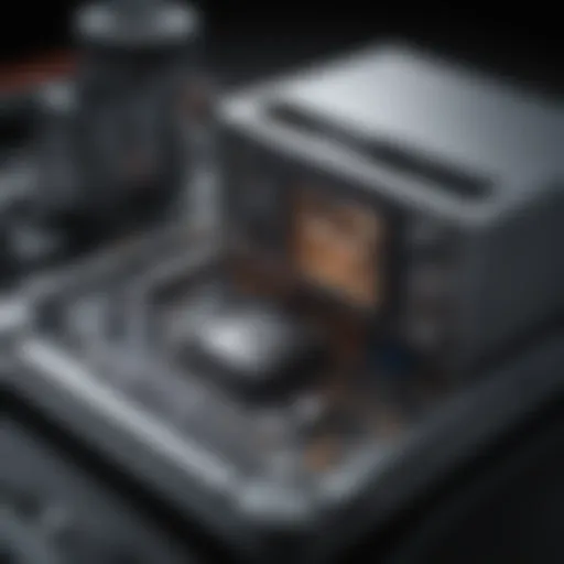 Detailed view of Mac hardware components
