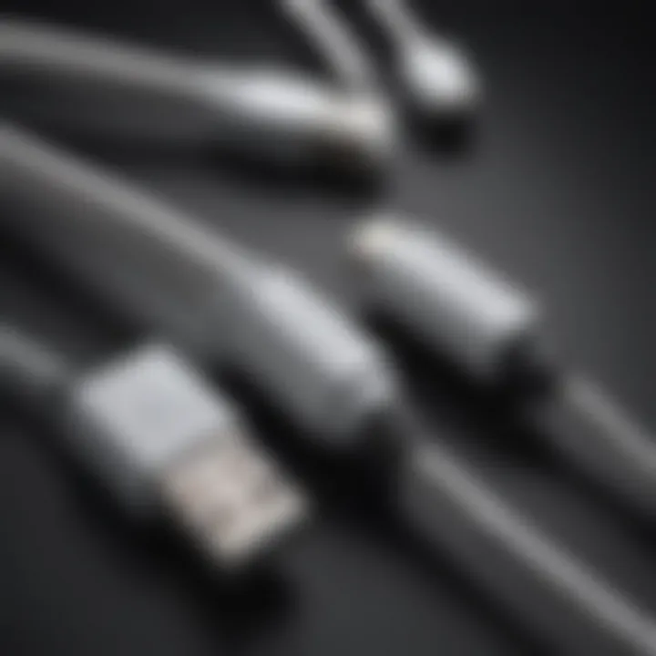 Close-up of Apple USB-C to Lightning cable showcasing connection details