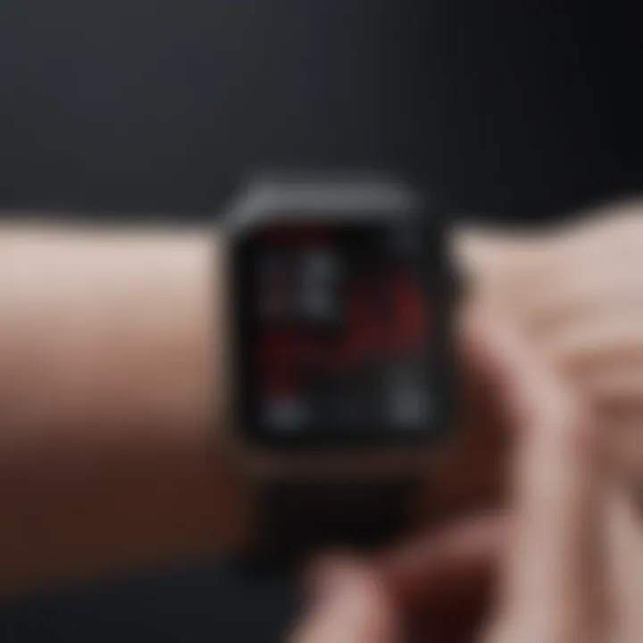 Apple Watch displaying blood pressure data