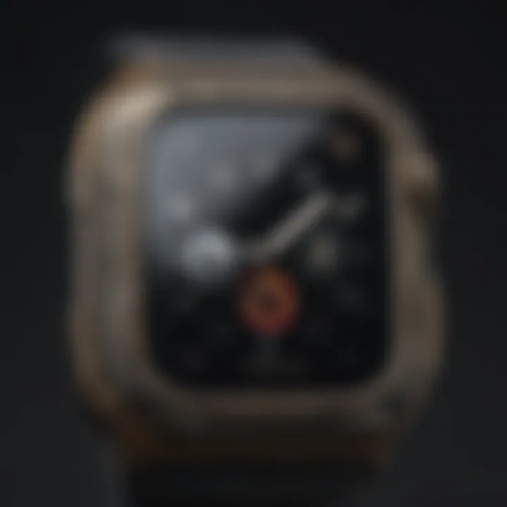 Close-up of an Apple Watch case highlighting texture and finish