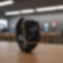 Sleek Apple Watch Display at Apple Store