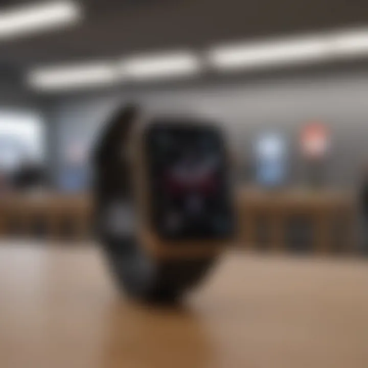 Sleek Apple Watch Display at Apple Store