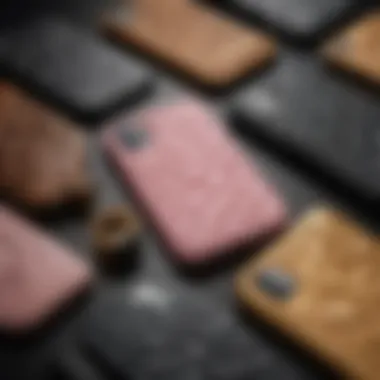 An array of luxury iPhone cases showcasing various materials and colors.