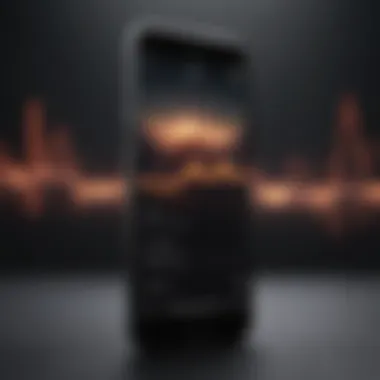 Artistic representation of a personalized ringtone waveform on an iPhone screen