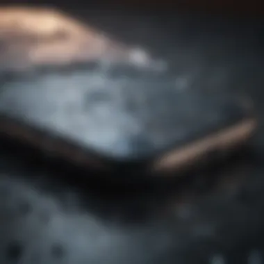 Sealed for Safety: iPhone X Ports Examined Close-up of iPhone X ports with water droplets highlighting sealing technology