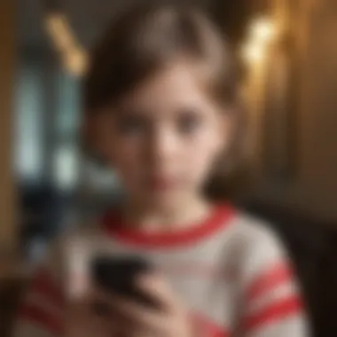 Child using iPhone with limited access