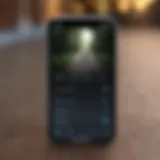 A sleek iPhone displaying a pet tracking app interface.