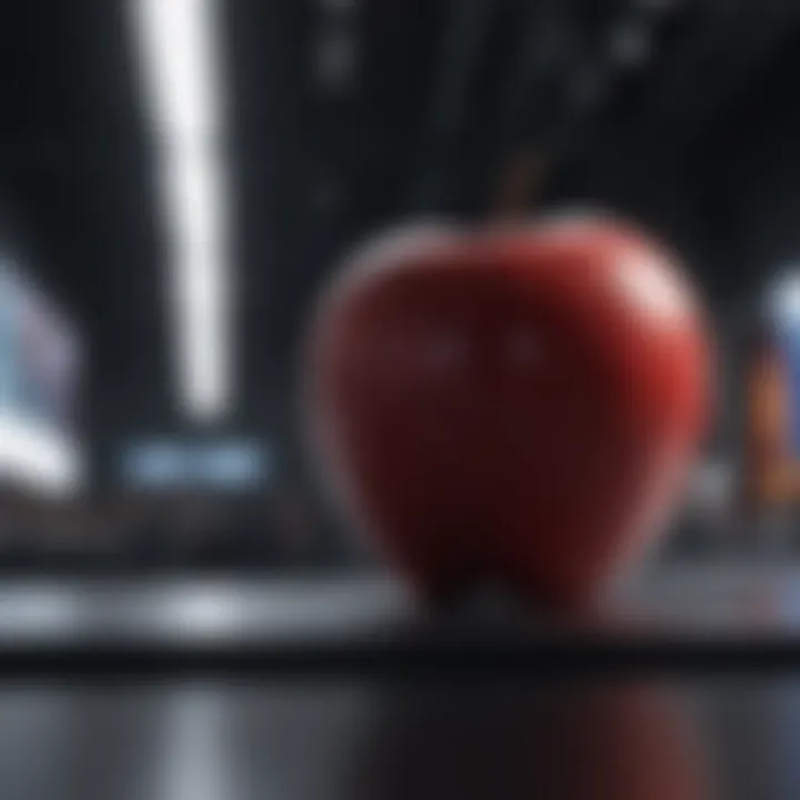 Apple event stage with captivating product displays