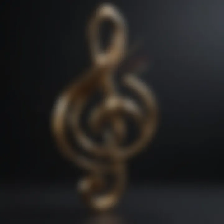 Elegant music notes design on a black background