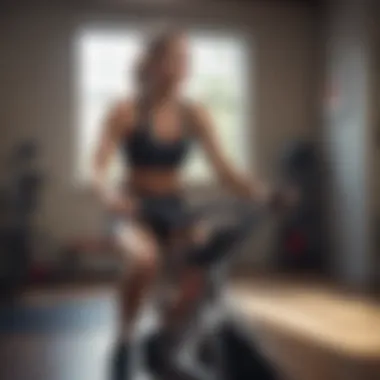 Experiencing a motivating workout session with an exercise bike