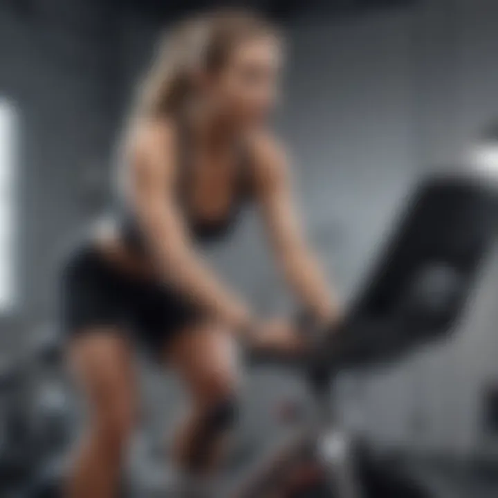 User engaging with Apple Fitness+ on a state-of-the-art exercise bike