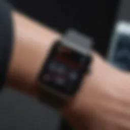 Close-up of the Apple Watch displaying health metrics