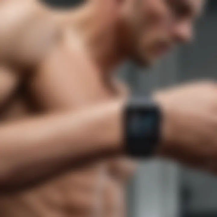 Illustration showing integration of Apple technology in fitness tracking