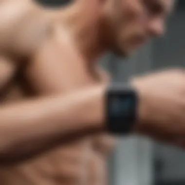 Integration of Technology in Fitness Tracking Illustration showing integration of Apple technology in fitness tracking
