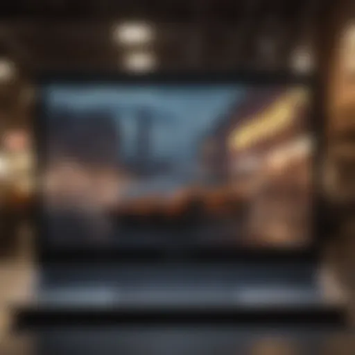 Modern laptop with B&H logo displayed on screen