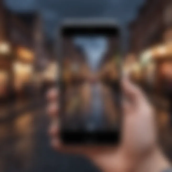 A smartphone displaying a blur out photo application interface with dynamic features.