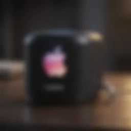 Smart speaker showcasing Apple Music interface