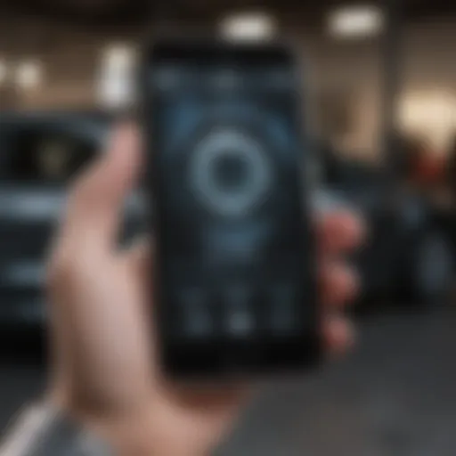Modern iPhone with key fob app integration