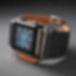 Close-up of iWatch camera band showcasing its sleek design and camera integration