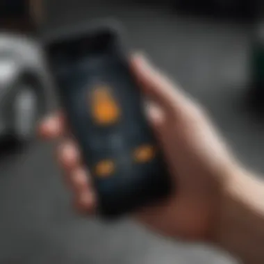 Seamless User Experience User navigating key fob app on iPhone screen