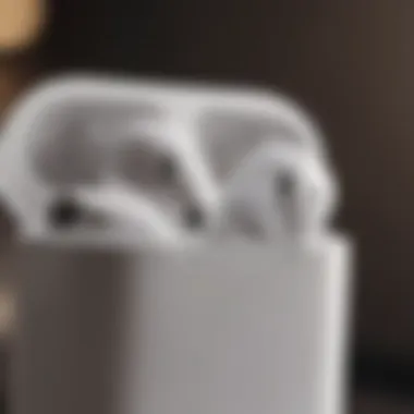 Close-up of Apple AirPods with adjustable fit technology