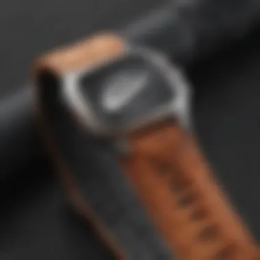 Close-up view of a Nike watch strap showcasing intricate design details.