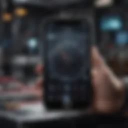 Illustration showcasing advanced technology for measuring with iPhone