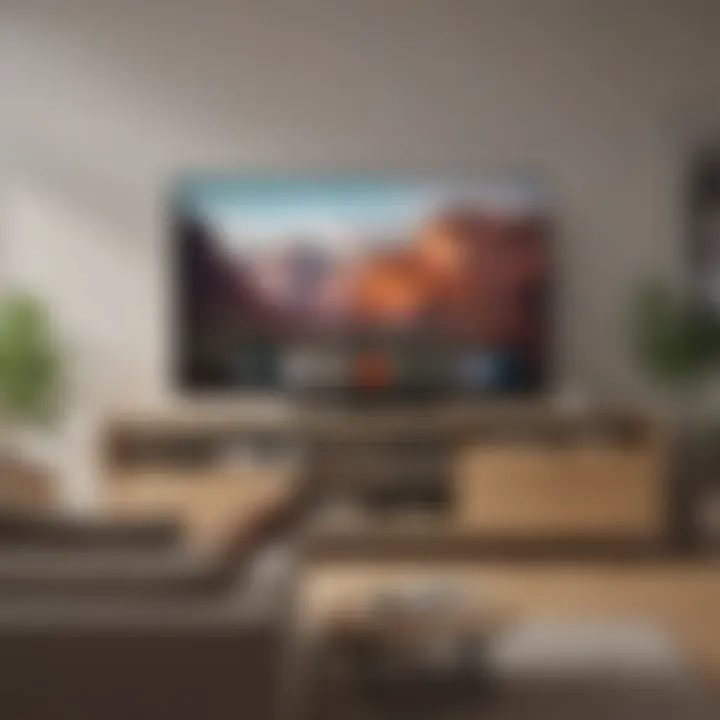 User navigating through streaming content on a smart TV using the Apple TV app.