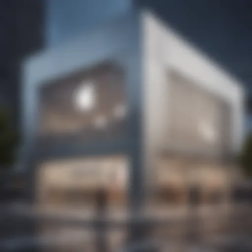 Exterior view of the Apple Store in Silver Spring showcasing its modern architecture