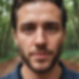 Artful selfie composition showcasing natural surroundings
