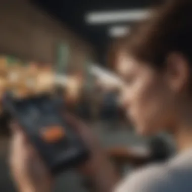 Consumer assessing smartphone deals on a tablet