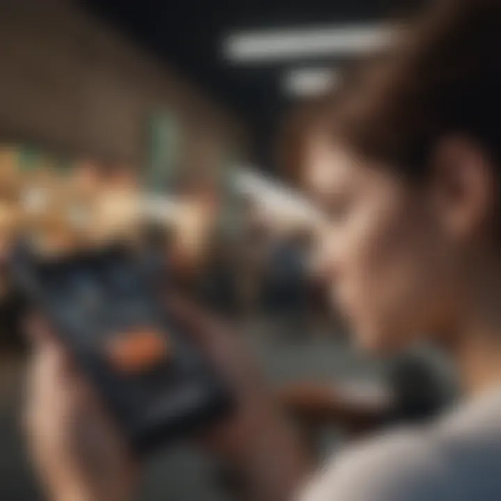 Consumer assessing smartphone deals on a tablet