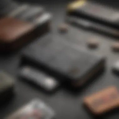 Close-up view of various materials used in wallet phone cases highlighting durability and design.