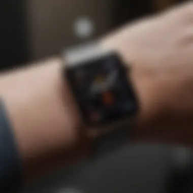 An Apple Watch displaying the Find My app interface, highlighting its integration with AirTags.
