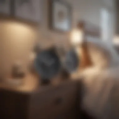 Serenity and Alarm Clocks in Bedroom A serene bedroom scene with an alarm clock app displayed