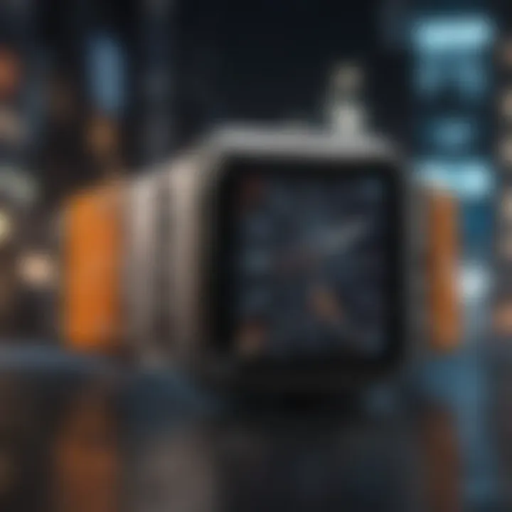 Futuristic digital iWatch background