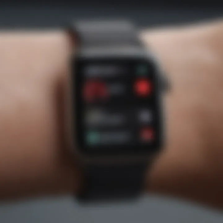 Apple Watch showcasing health records integration interface