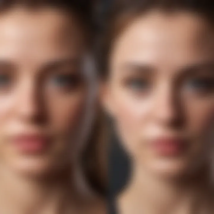 A comparison of before and after images showcasing the blurring effect.