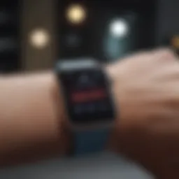 Close-up view of an Apple Watch displaying the EKG app interface