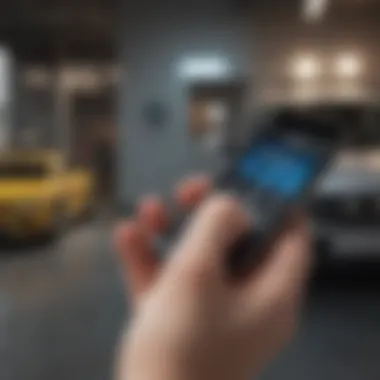 Illustration of enhanced efficiency using key fob app on iPhone