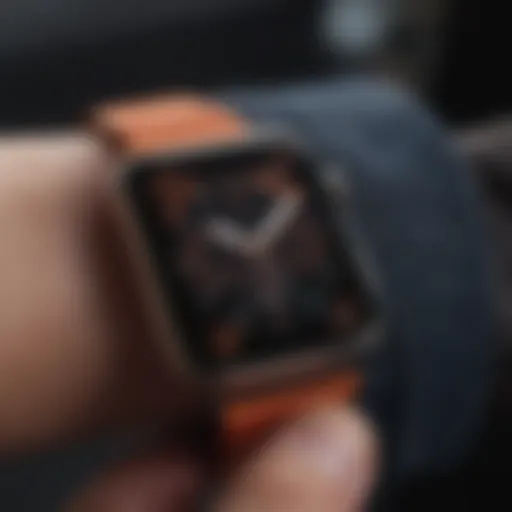 A vibrant assortment of customizable watch faces displayed on an Apple Watch screen.