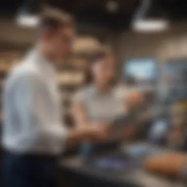 Receiving Your iPad Pro: A Seamless Experience Customer receiving an iPad Pro from store staff