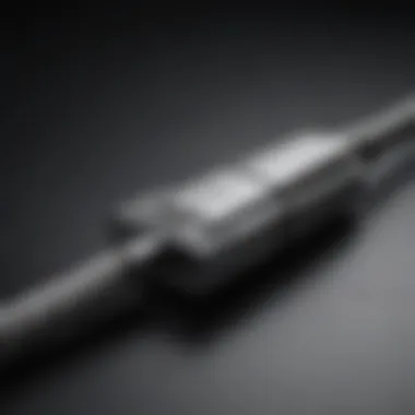 Close-up of fast charging USB-C cable