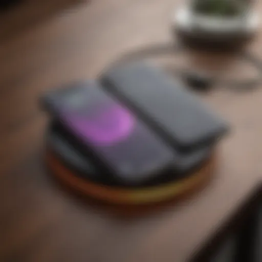 Innovative wireless charging pad on desk