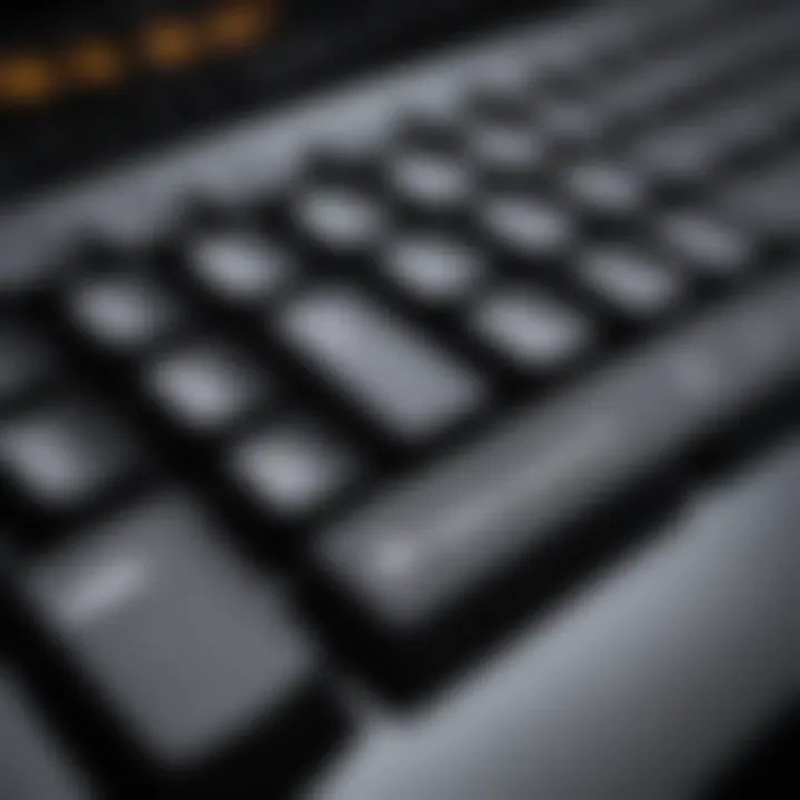 Close-up of keyboard features highlighting functionality and key layout