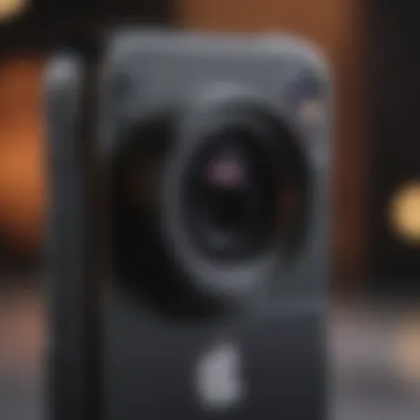 Close-up of advanced camera features on the newest iPhone