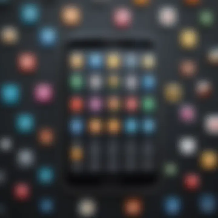 Illustration of smartphone screen showing app icons