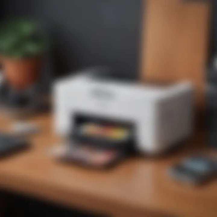 A modern all-in-one printer setup with Mac Mini